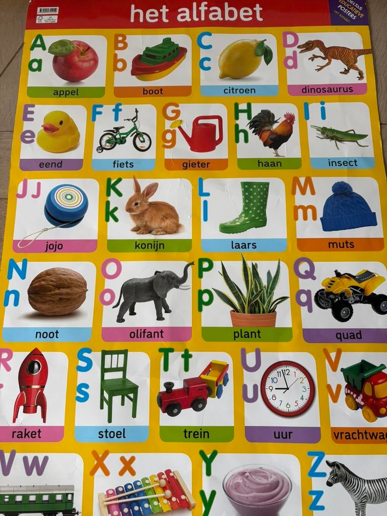Leerposter leer het alfabet, Ophalen, Zo goed als nieuw