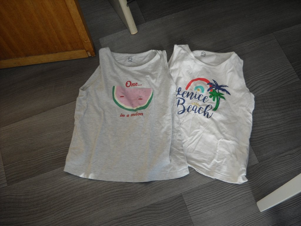 2 tops veritas-134-140-samen 2euro, Kinderen en Baby's, Kinderkleding | Maat 140, Ophalen, Gebruikt, Meisje