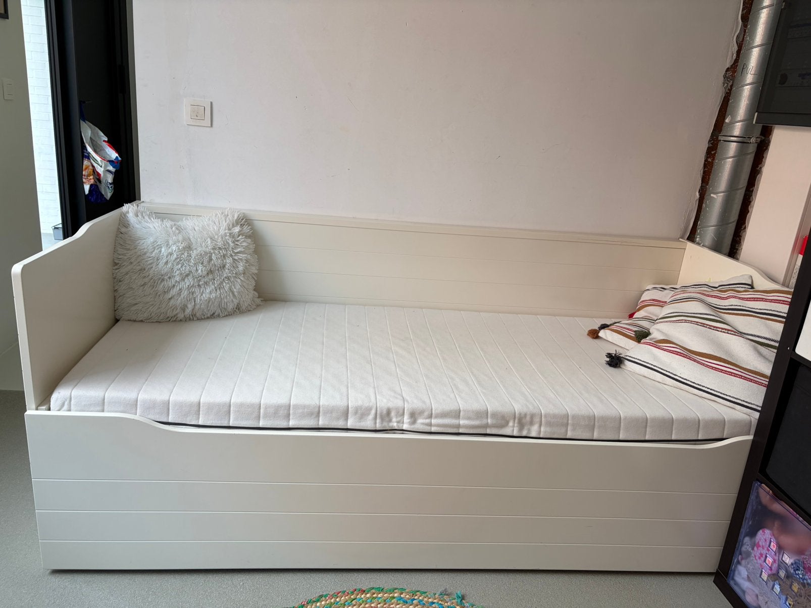 Canapé-lit blanc/canapé-lit IKEA avec rangement, 90 cm, 210 cm, Enlèvement, Utilisé