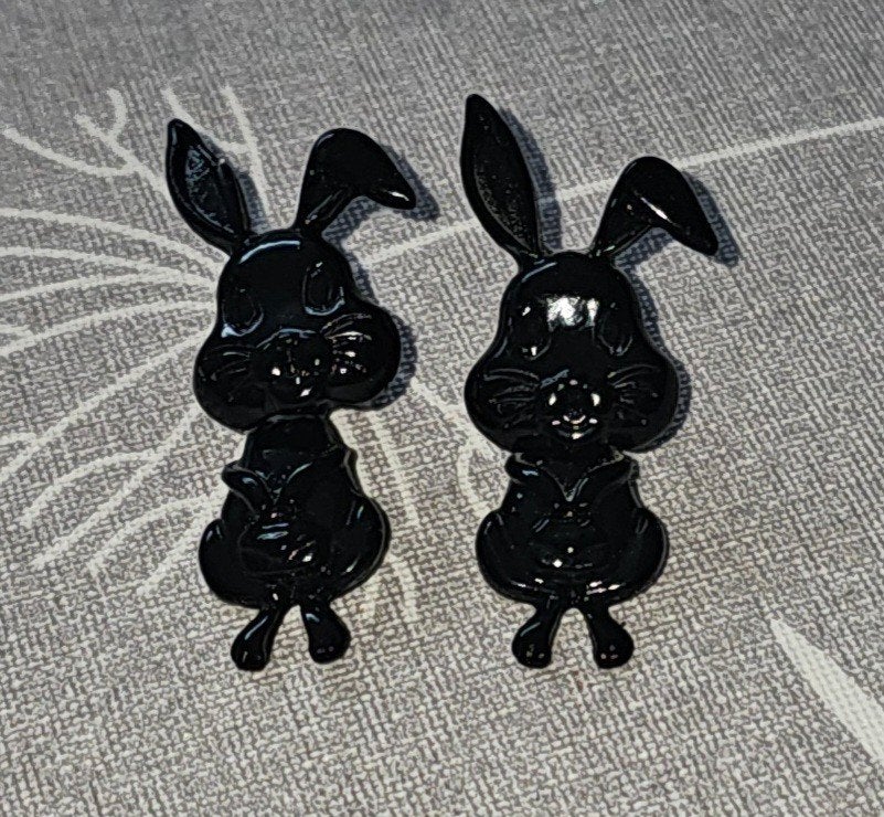 konijn oorbellen zwart, Bijoux, Sacs & Beauté, Boucles d'oreilles, Enlèvement, Neuf, Noir