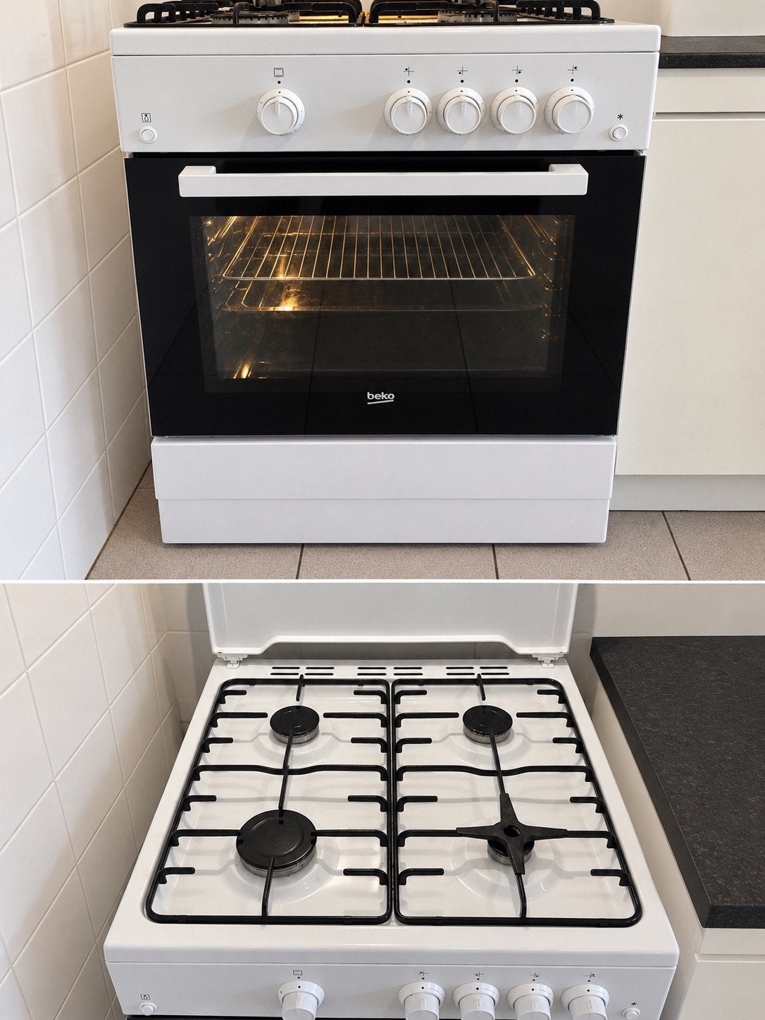BEKO gasfornuis, Electroménager, Gaz, Classe énergétique A ou plus économe, 4 zones de cuisson, Comme neuf