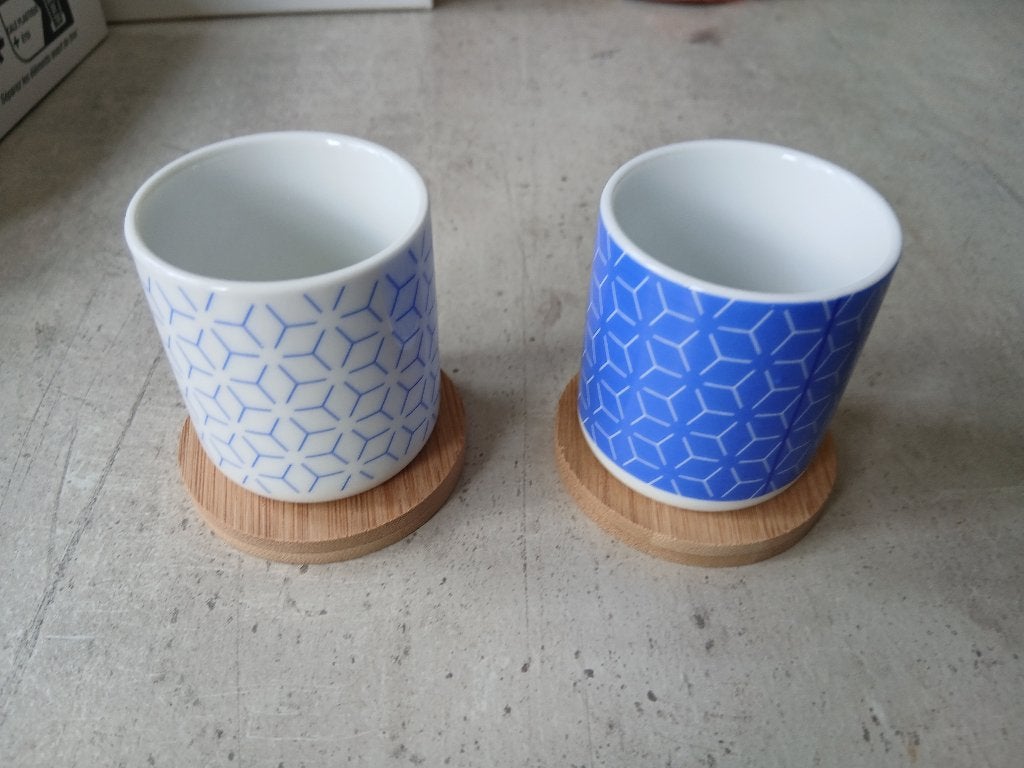 coffret duo de tasses bleues, Collections, Porcelaine, Cristal & Couverts, Enlèvement ou Envoi, Neuf, Bois