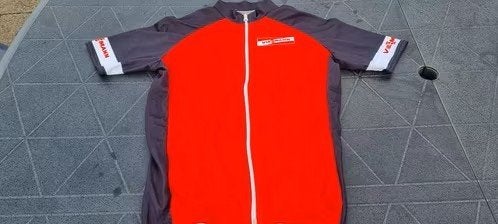 Rode met grijze fietsshirt Viessman maat medium - large, Gebruikt, Ophalen of Verzenden, Bovenkleding, Heren