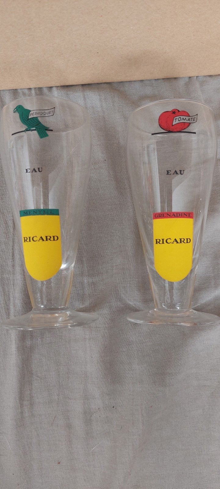 verres ricard tomate et perroquet, Collections, Marques & Objets publicitaires, Enlèvement ou Envoi