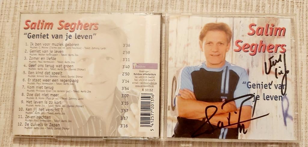 Salim Seghers Geniet van je Leven + Handtekening, Cd's en Dvd's, Ophalen of Verzenden, Zo goed als nieuw, Levenslied of Smartlap