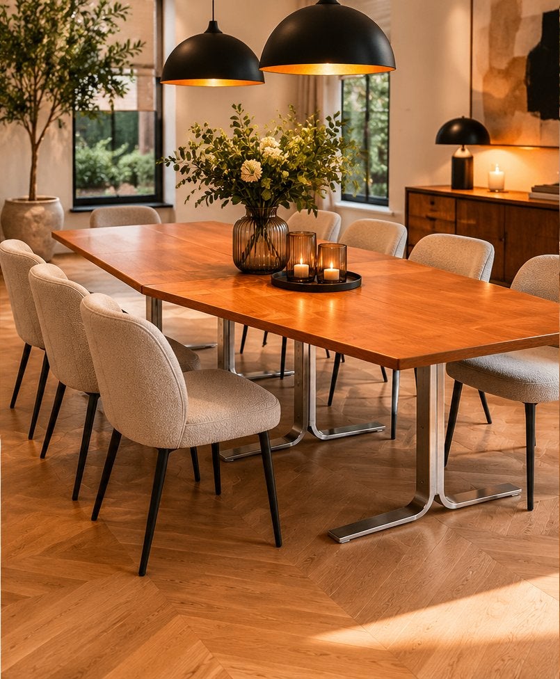 Grote vintage vergadertafel eettafel design jaren '60 '70, Huis en Inrichting, Verzenden