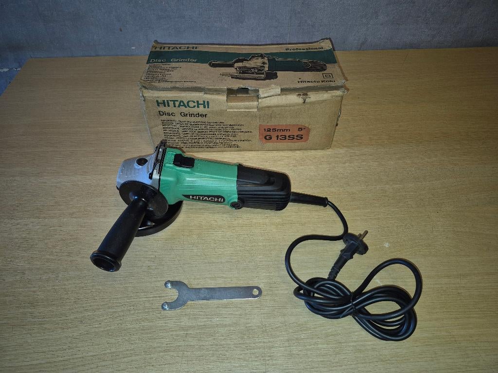 HITACHI G 13SS PROF Slijpmachine 125 mm Disc Grinder, Ophalen, Zo goed als nieuw, Minder dan 700 watt, Haakse handslijpmachine