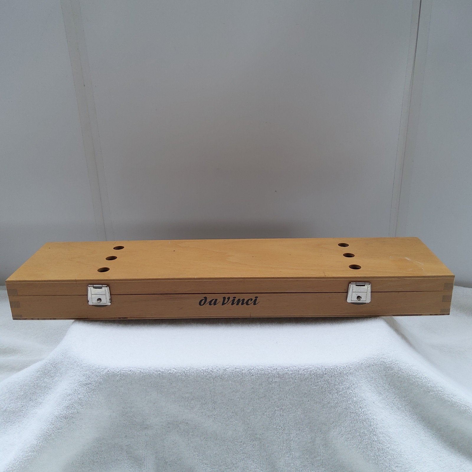 Houten box voor transporteren van penselen., Hobby en Vrije tijd, Ophalen of Verzenden, Gebruikt, Penseel of Kwast