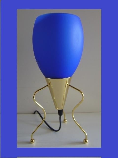 DESIGN - MURANO VETRI - Tafellamp in blauw opaline glas, Enlèvement