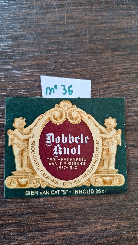 etiket Dobbele Knol (nr36), Ophalen, Zo goed als nieuw, Overige typen, Overige merken