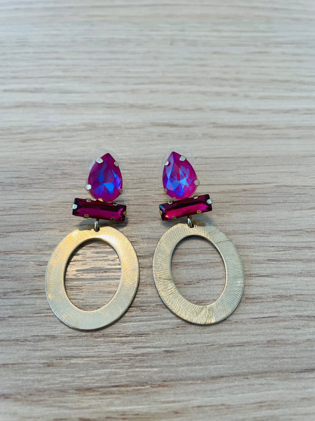 Oorbellen roze-goud lang, Handtassen en Accessoires, Oorbellen, Ophalen of Verzenden, Zo goed als nieuw, Goud