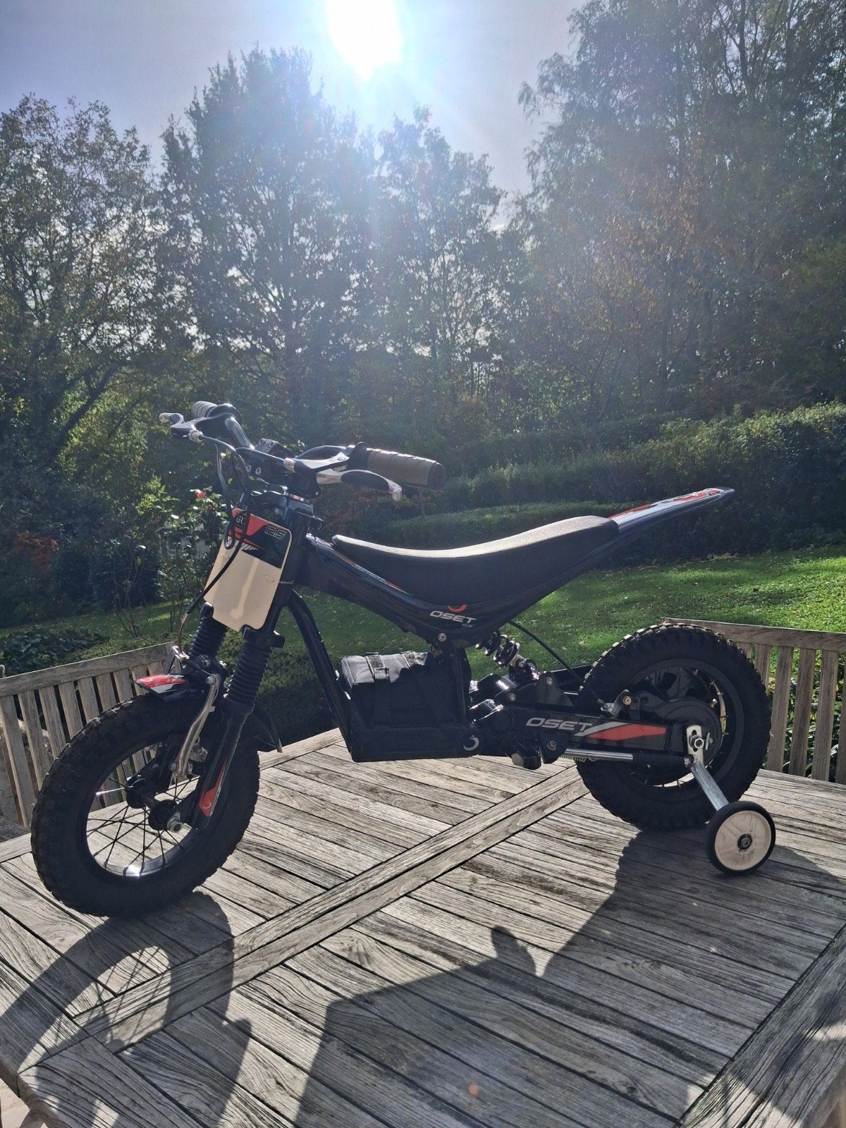 ​Moto électrique enfant OSET 12.5 Eco + selle, Vélos & Vélomoteurs, Enlèvement, Utilisé