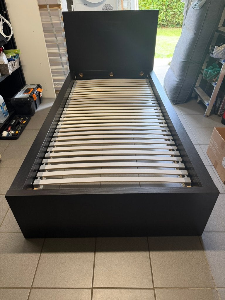 Lit Malm 1 personne, Maison & Meubles, 90 cm, Enlèvement ou Envoi, 200 cm, Bois
