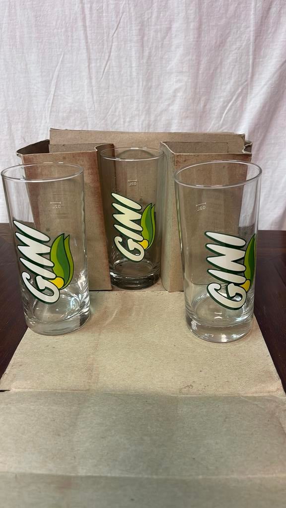 6 verres à gini vintage des années 70 et 80, Enlèvement ou Envoi, Comme neuf