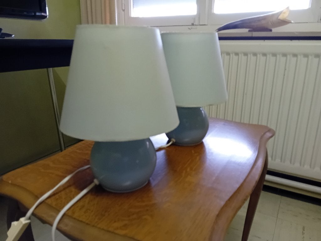 Lampenkappen bolletjes, Lampe de table, Rond, Comme neuf, Enlèvement