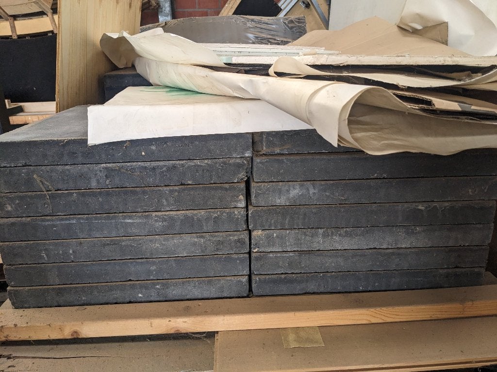 Zwarte betondal tuintegels 50x50, Ophalen, 40 tot 60 cm, Zo goed als nieuw, 10 m² of meer