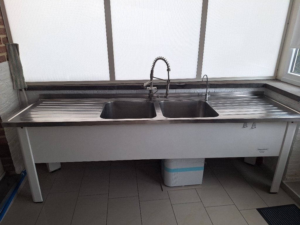 Acier inoxydable Evier, Maison & Meubles, 200 cm ou plus, Moins de 100 cm, Enlèvement, Utilisé