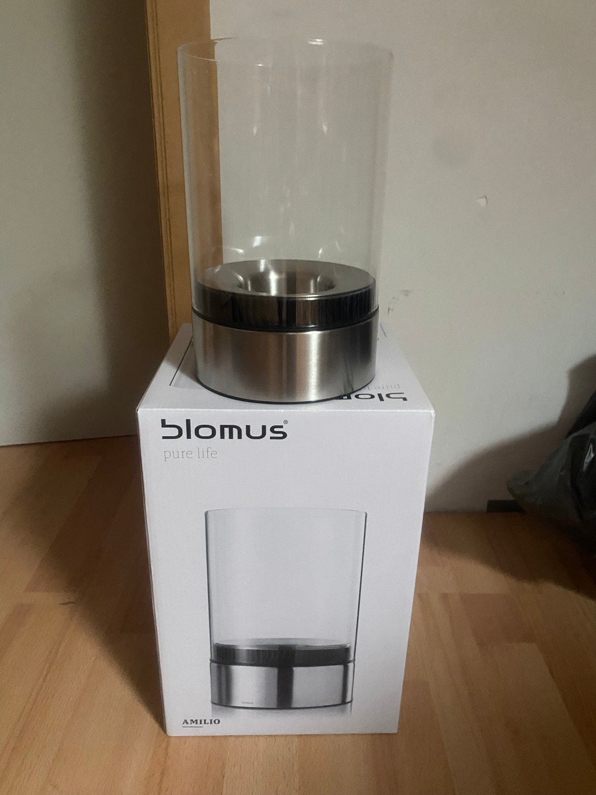 Kaarsenhouder Blomus, Ophalen, Zo goed als nieuw, Zilver, Windlicht