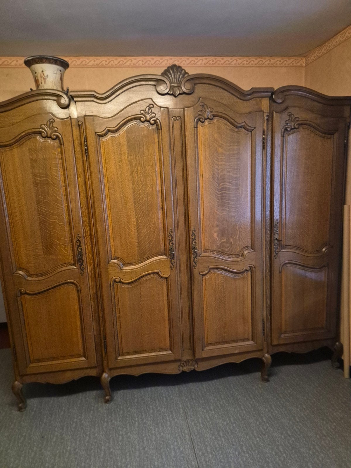 armoire en chêne - vitrine en chêne, Enlèvement, Utilisé, Chêne, Louis xv, xvI