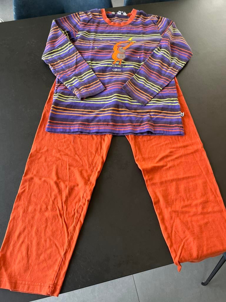 Woody pyjama met aap. Maat 152. Zeer goede staat., Ophalen of Verzenden, Gebruikt, Jongen of Meisje, Nacht- of Onderkleding