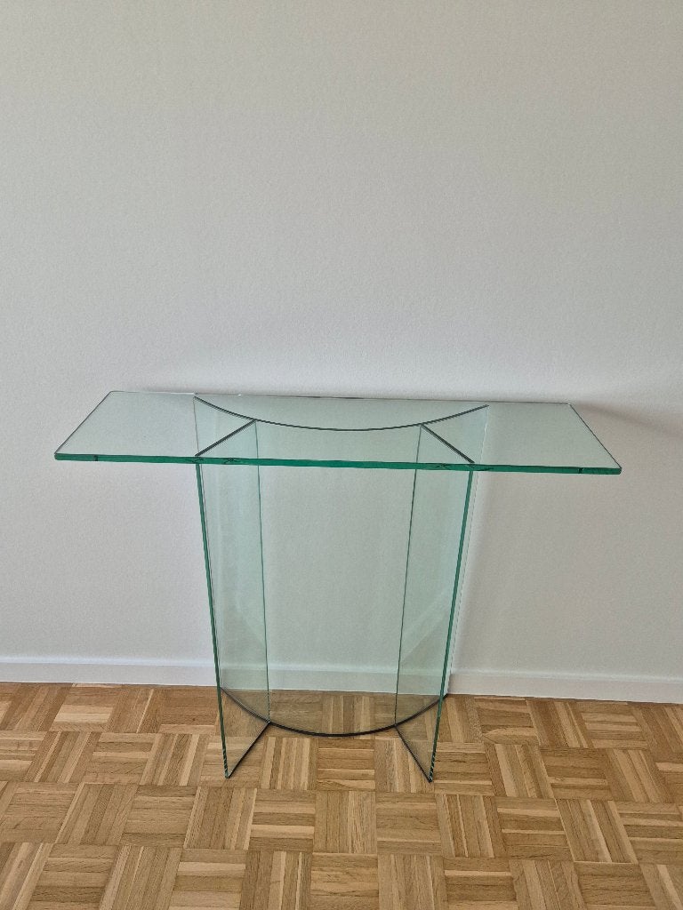 Table d'appoint exclusive au design en verre personnalisé, Moins de 25 cm, 50 à 100 cm, Comme neuf, Verre