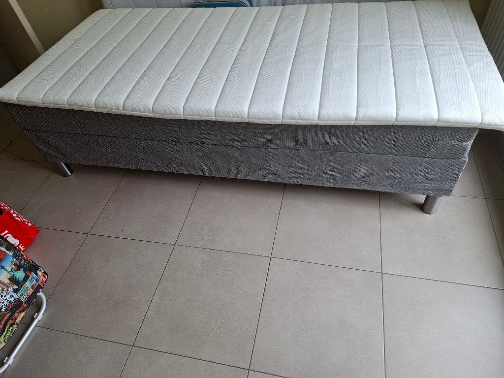 1 persoons boxspring bed, Maison & Meubles, Neuf, 90 cm, Une personne, Enlèvement