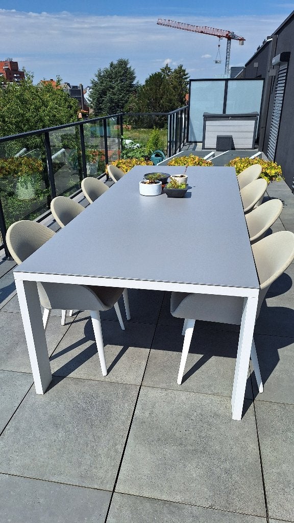 tuinset 8-12 personen, Table à dinner, Salons de jardin, Aluminium, Comme neuf