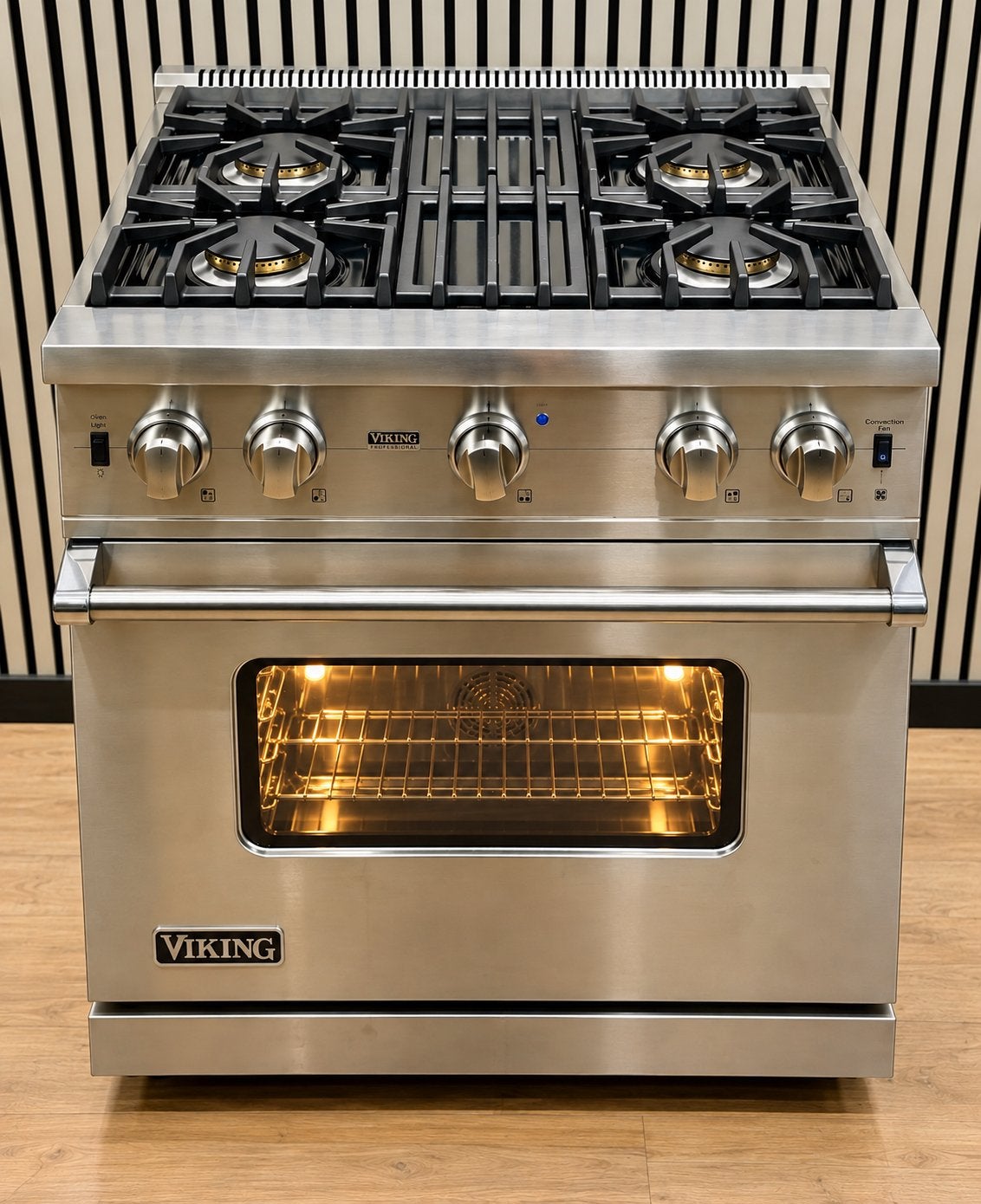 Luxe VIKING Gas Fornuis met Gasoven RVS 76 cm, Ophalen of Verzenden, Smeg