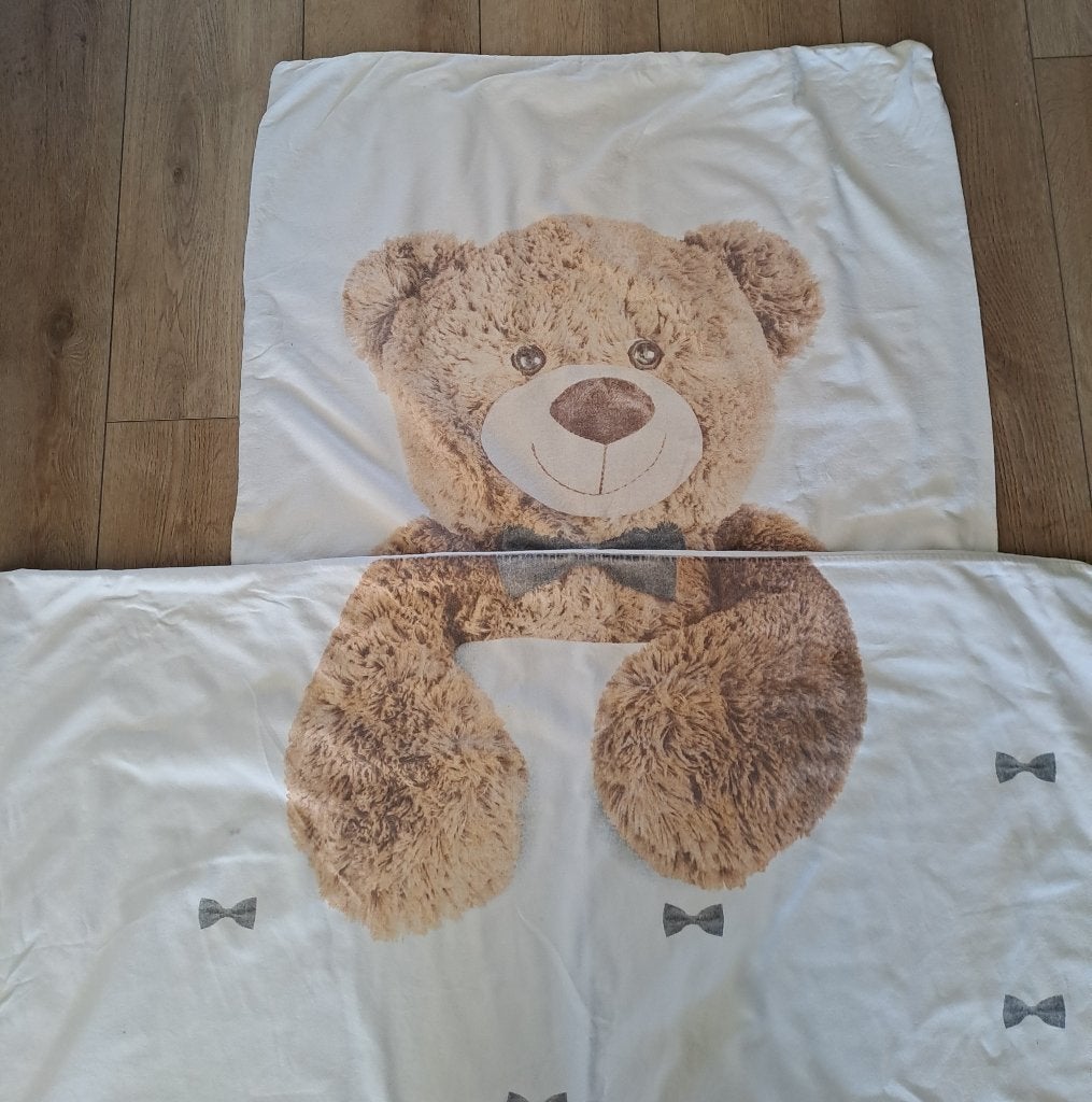 SNURK - Dekbedset Beer 140 x 200 Flanel, Gebruikt, Overige merken, Jongetje of Meisje, Wit