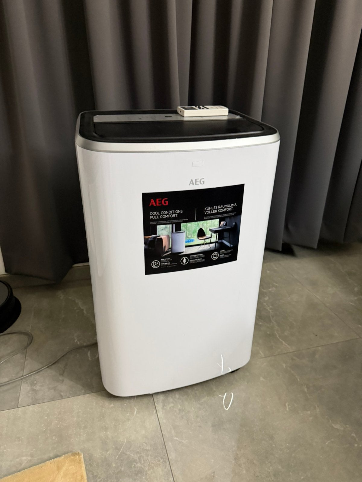 Mobiele airco aeg, Elektronische apparatuur, Ophalen, Zo goed als nieuw, Mobiele airco, Afstandsbediening