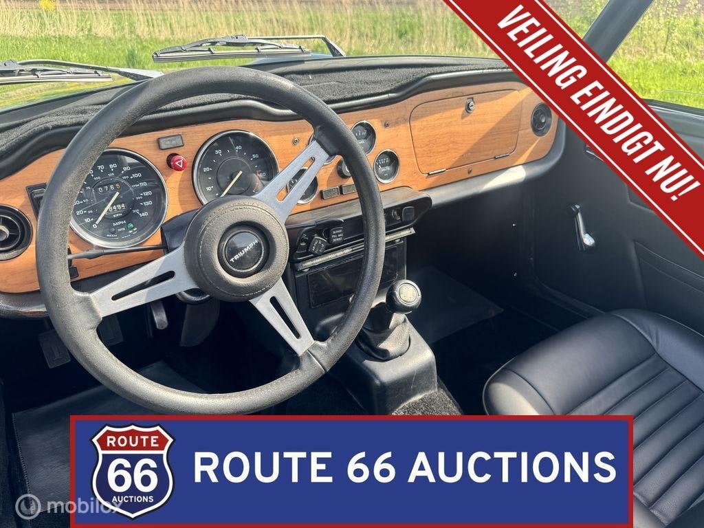 Triumph TR6 | 1976 | Route 66 Auctions, Triumph, Zwart, Bedrijf, Handgeschakeld