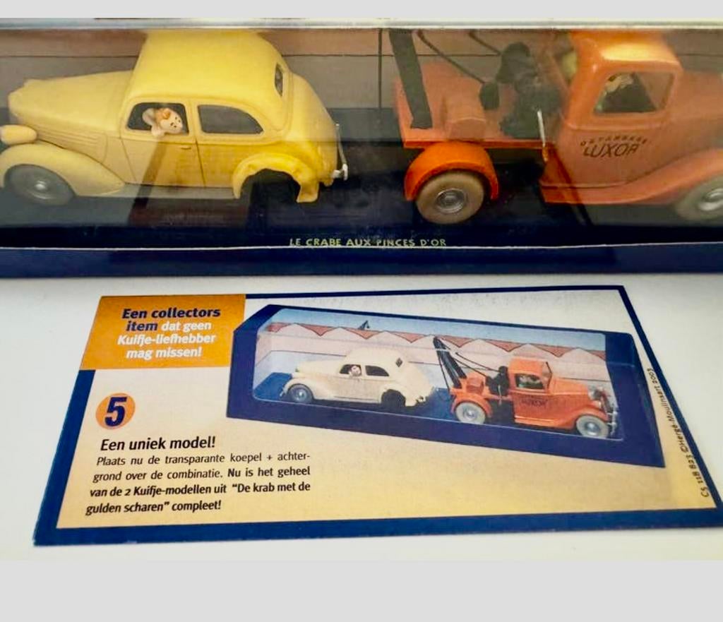 Kuifje auto 1:43 de takeltruck+schade wagen  gulden scharen, Verzamelen, Ophalen of Verzenden, Kuifje, Zo goed als nieuw