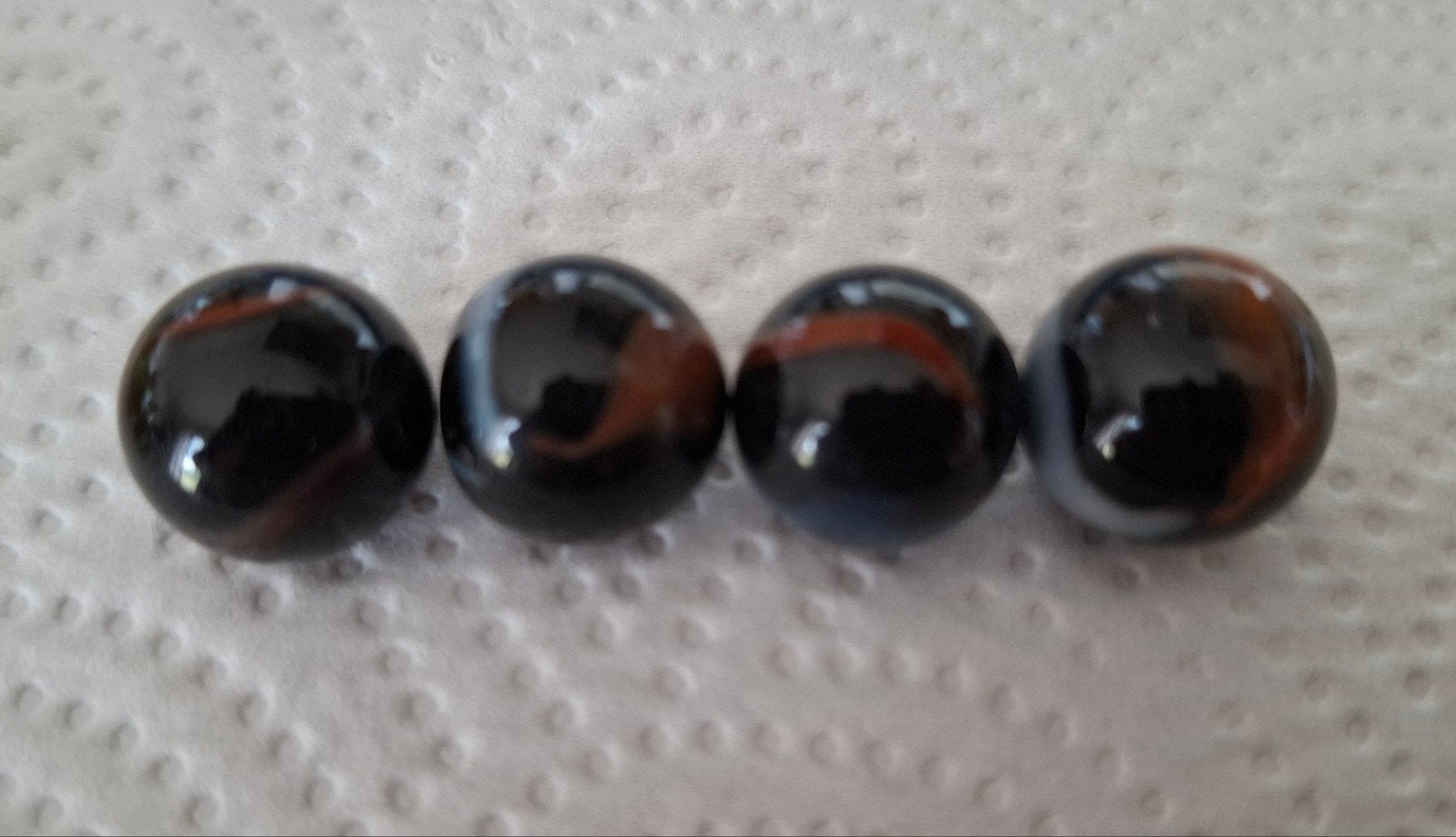 4 vintage zwarte swirl knikkers jaren 60, Antiek en Kunst, Antiek | Overige Antiek, Ophalen