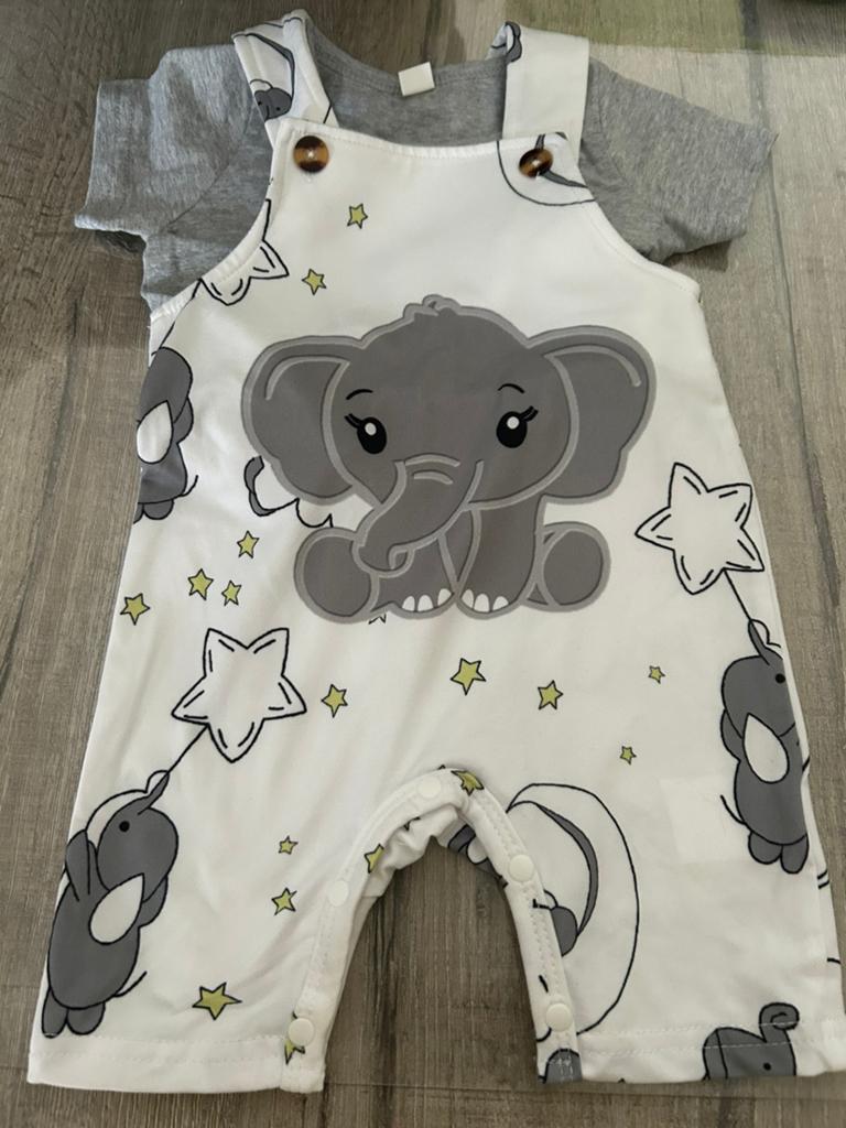 Rompertje met leuk  olifantje, Kinderen en Baby's, Babykleding | Maat 62, Verzenden, Nieuw, Pakje