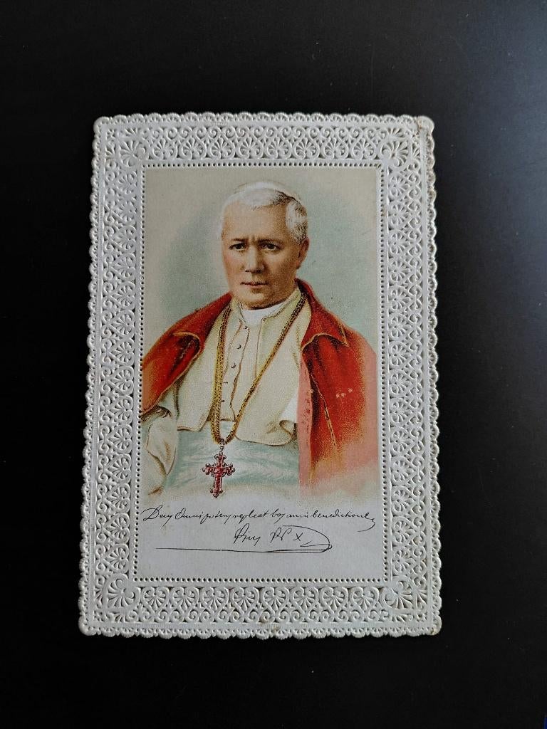 Bidprent Paus Pius X, Envoi, Image pieuse