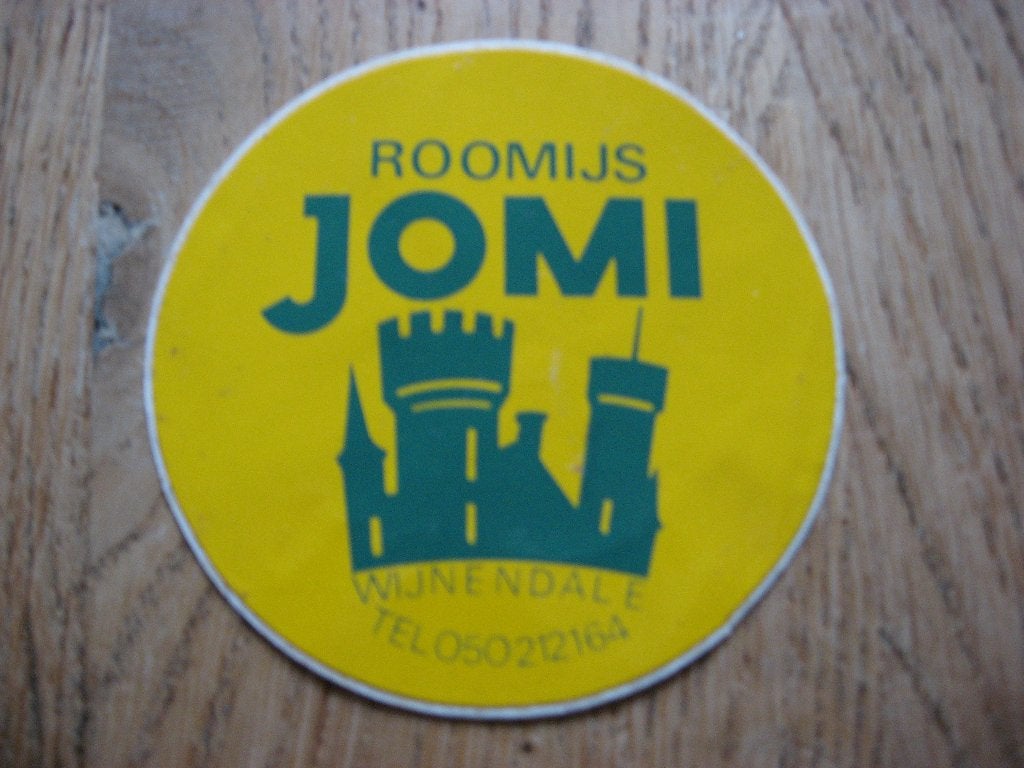 Wijnendale Sticker Roomijs Jomi, Ophalen of Verzenden, Nieuw, Bedrijf of Vereniging