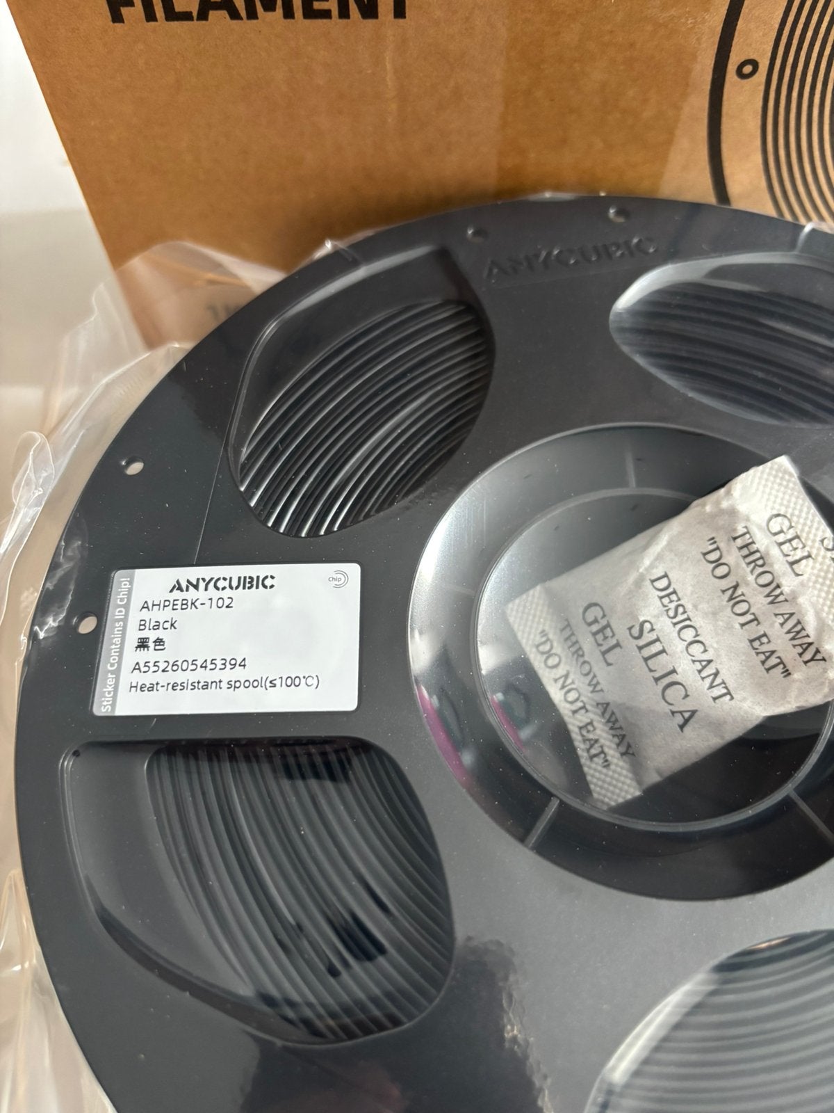 1 spoel Zwart 1Kg PETG Anycubic nieuw onder vacuüm, Ophalen of Verzenden, Nieuw