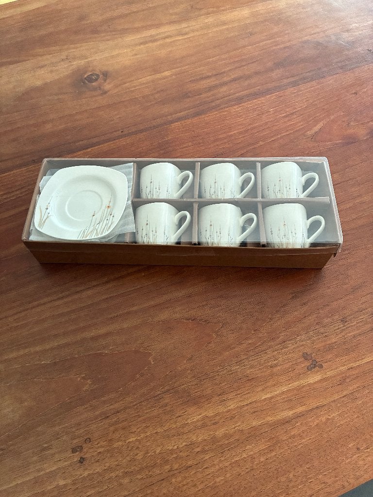 NIEUW Espressoservies met 6 kopjes en schoteltjes, Ophalen of Verzenden, Nieuw, Kop(pen) en/of Schotel(s)
