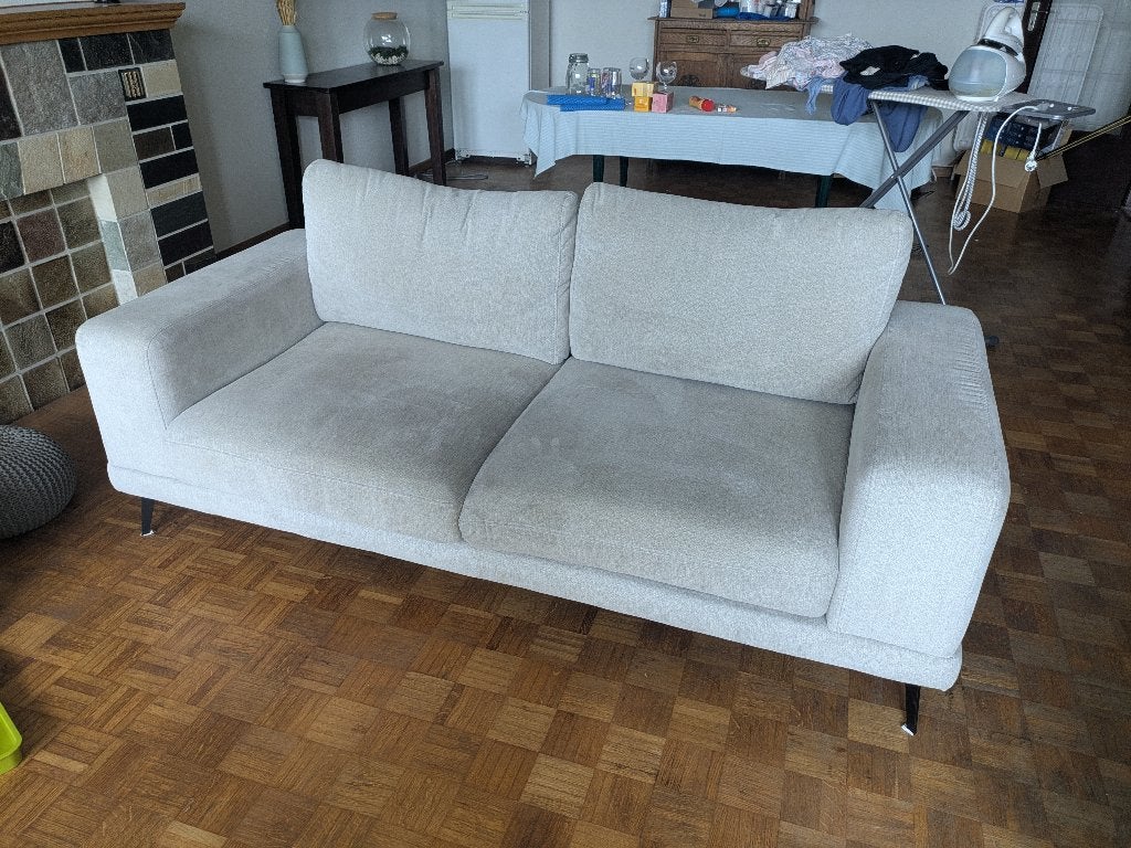 2-zitszetel in lichte kleur, Huis en Inrichting, Zetels | Zetels, Ophalen, Gebruikt, 150 tot 200 cm, Tweepersoons