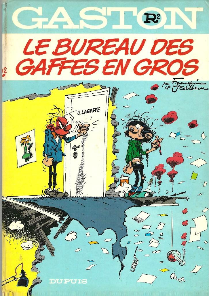 Gaston Lagaffe R2 Le Bureau des Gaffes En Gros 1973, Gelezen, Eén stripboek, Ophalen of Verzenden, Franquin