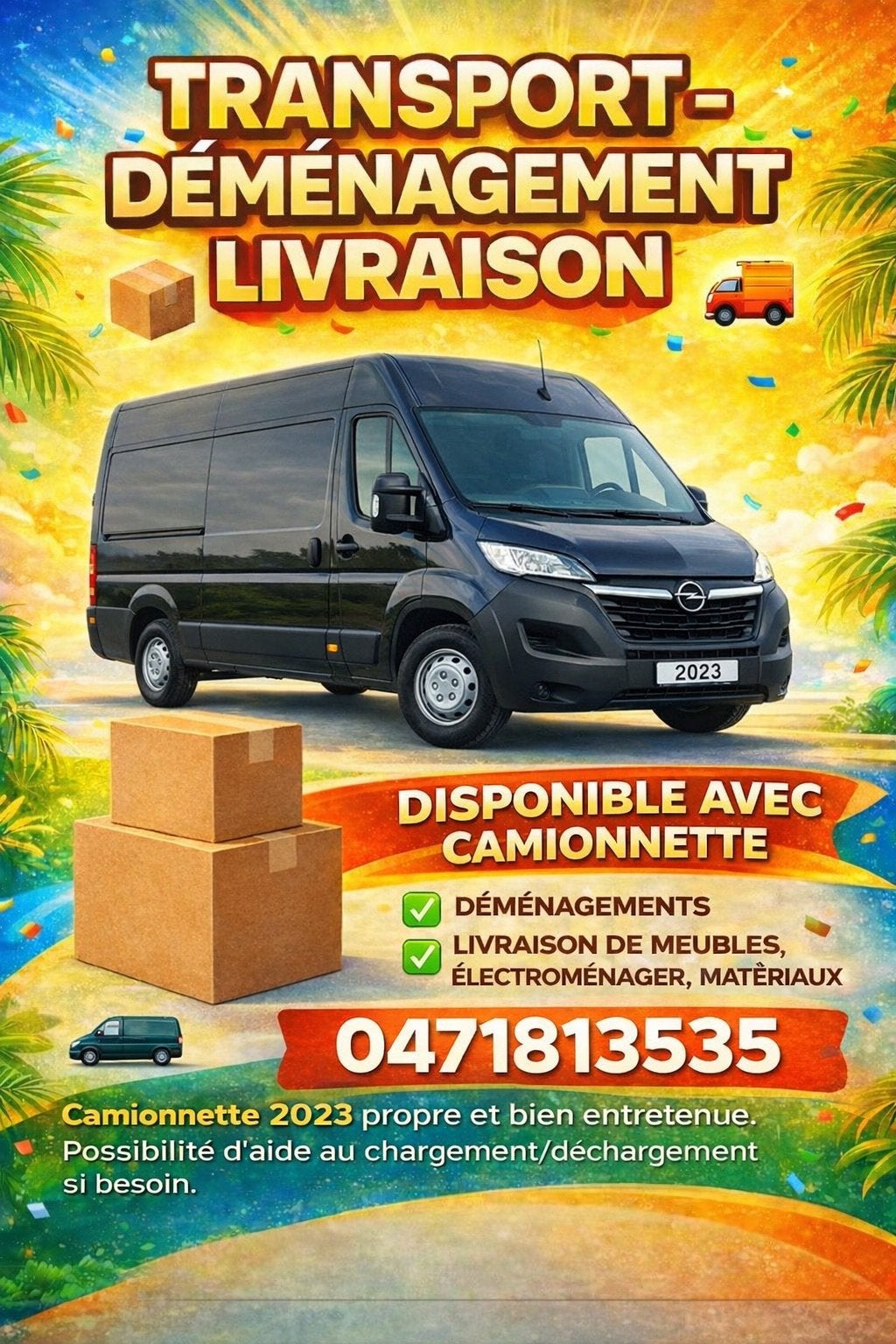 Location Camionnette avec Chauffeur - Déménagement, Ophalen of Verzenden