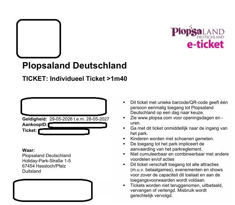 Plopsaland Deutschland — 4 billets, Tickets & Billets, Trois personnes ou plus, Ticket ou Carte d'accès