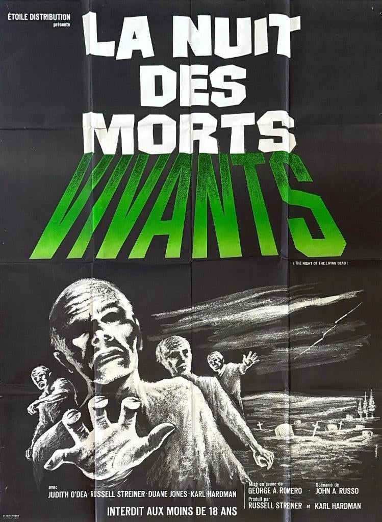 Affiche originale "Night of the living dead", Enlèvement ou Envoi, Rectangulaire vertical, Utilisé, Cinéma et TV