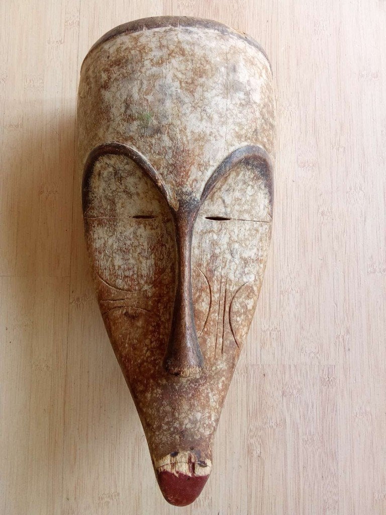 Afrikaanse maskers de Songye groep Congo - Kinshasa (4)., Hout, Afrika, Masker, Handgemaakt
