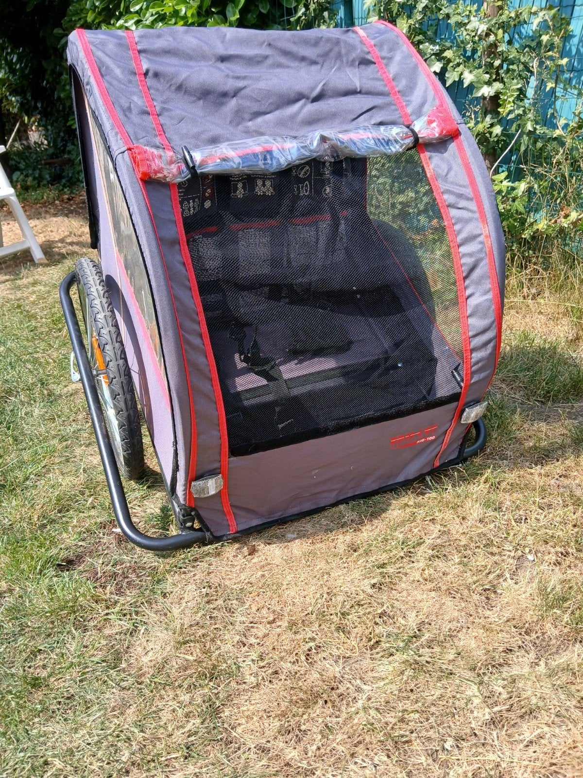remorque vélo pour 2 enfants en bon état et prête à l'emploi, 40 à 60 kg, Pliable, Enlèvement, Utilisé