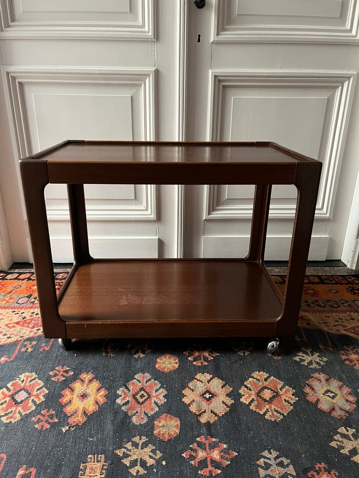 VINTAGE DEENS DESIGN SIDETABLE ROLTAFEL TROLLEY BAR, Teck, Enlèvement ou Envoi, Vintage, Comme neuf