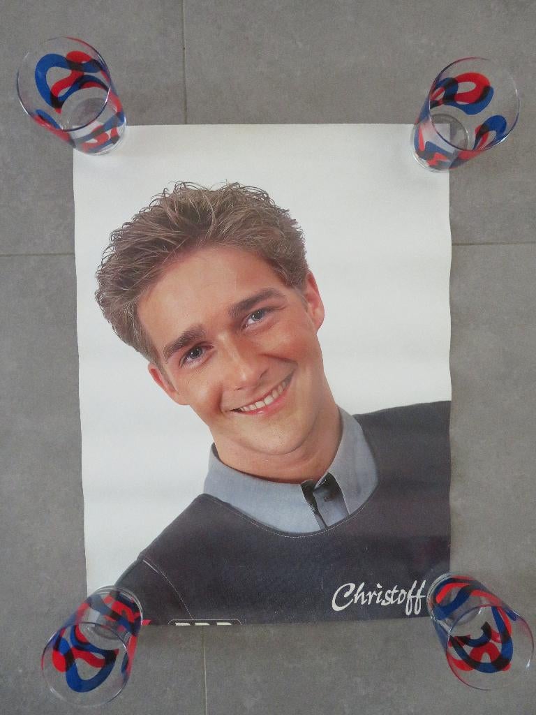 vintage poster van Belgische charmezanger Christoff, Verzamelen, Muziek, Artiesten en Beroemdheden, Ophalen of Verzenden, Zo goed als nieuw