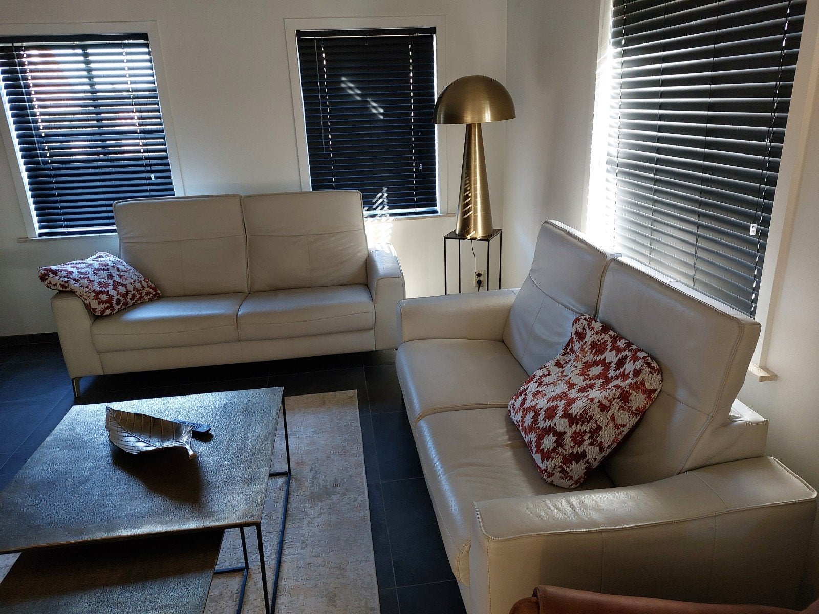 lederen salon 3 - zit en 2,5 zit, Huis en Inrichting, Ophalen, Leer