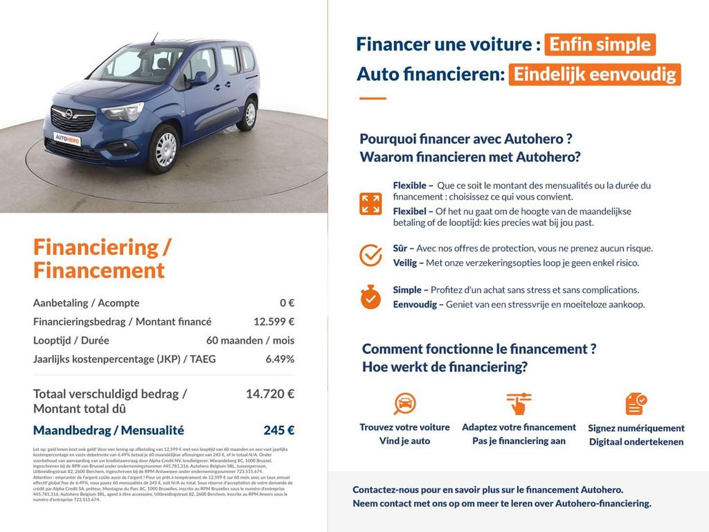 Opel Combo Life 1.2 Turbo Edition (bj 2020), Auto's, Opel, Voorwielaandrijving, Stof, Gebruikt, 1199 cc