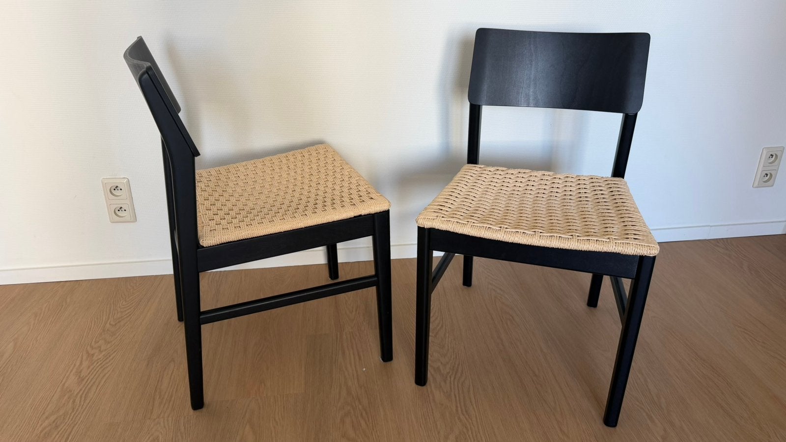 Houten stoelen met rieten zitvlak, Huis en Inrichting, Stoelen, Ophalen, Zo goed als nieuw, Hout